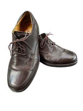 Sandro Moscoloni Vineyard Brown Tumbled Leather Oxfords Dress Shoes M size 10.5